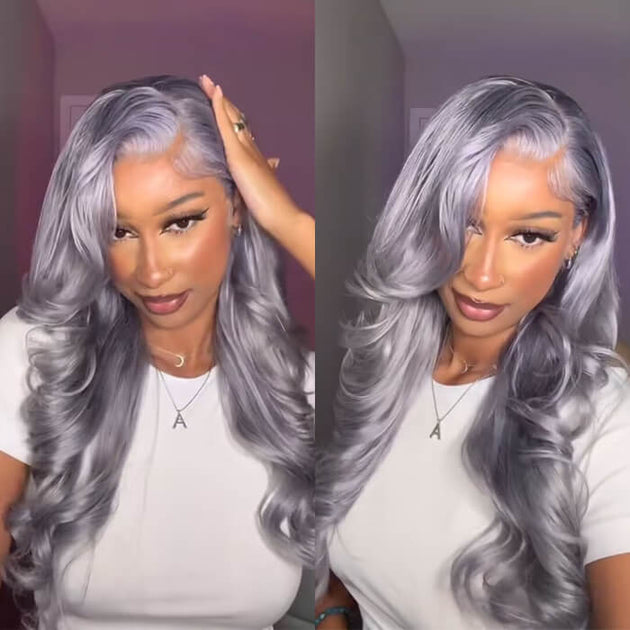 3/4 grey wig best sale