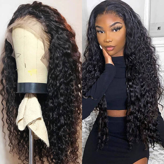 Water Wave Lace Frontal Wigs 100% High Quality Virgin Human Hair Wigs ...