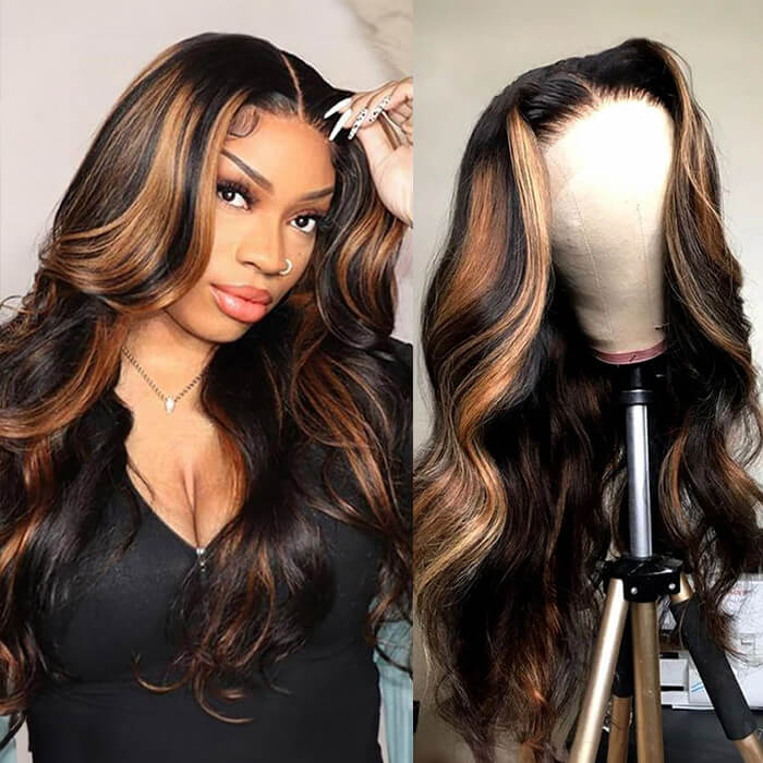 Two tone drip lace front wig human outlet hair blend HD lace