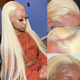 613 Blonde 13x6 HD Lace Front Human Hair Wigs Pre Plucked Straight Human Hair