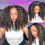 Balayage Highlights Water Wave Put on and Go 8x5 HD Lace Closure Wig No Glue Need M1b/27 Colored Wig