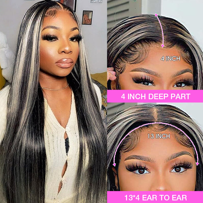 1b/613 highlighg straight hd lace wig