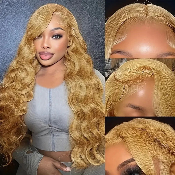 27 honey blonde body wave hd lace wig