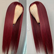 99J Burgundy 13x4 HD Lace Front Pre Plucked Colored Human Hair Wigs