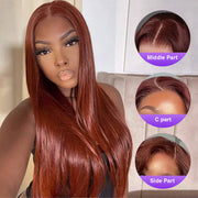 #33 Reddish Brown Color 8*5 Pre Cut HD Lace Closure Wigs Ready & Go Glueless Wig Beginner Friendly