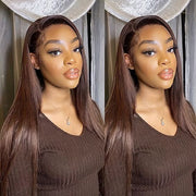 #4 Chocolate Brown Wig Straight & Body Wave 13x4 HD Lace Frontal Human Hair Wig