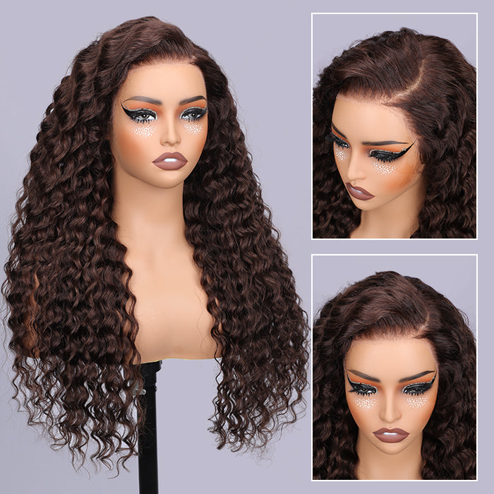 Factory Wowfactor Freepart chocolate brown blonde highlighted h.d lace front wig