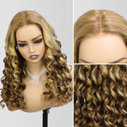 P4/27 Color Highlight Retro Glam Waves Wig 8x5 Lace Wear Go Glueless Wig Pre Plucked Natural Hairline