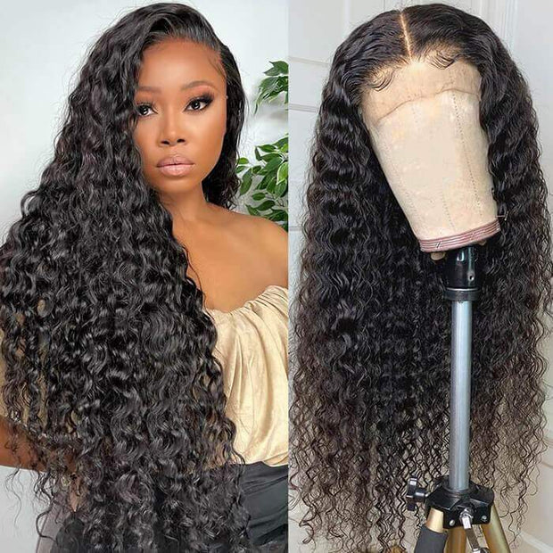 5x5 deep wave hd lace closure wig