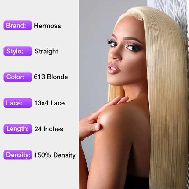 Straight 613 Wigs Blonde 13*4 Lace Front Wigs Affordable Wigs 150% Density