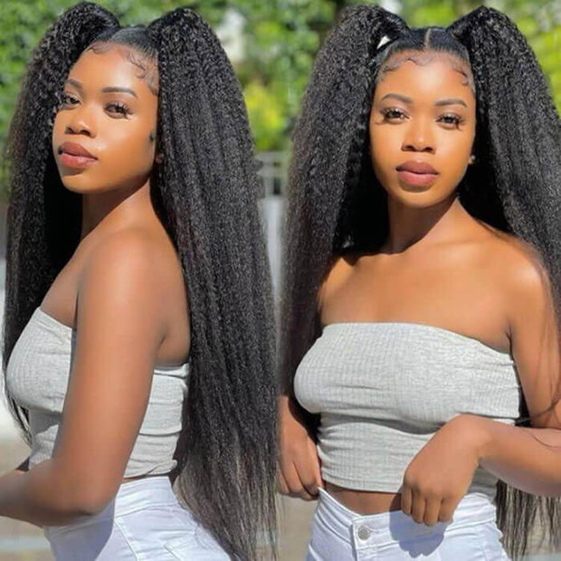 [2Wigs 26inch] Body Wave & Kinky Straight 3S Install 8x5 Closure HD Lace Glueless Wig