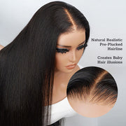 [2Wigs 26inch] Straight & Kinky Straight 8x5 Zig Zag Pre Cut HD Lace Ready to Go Glueless Wigs