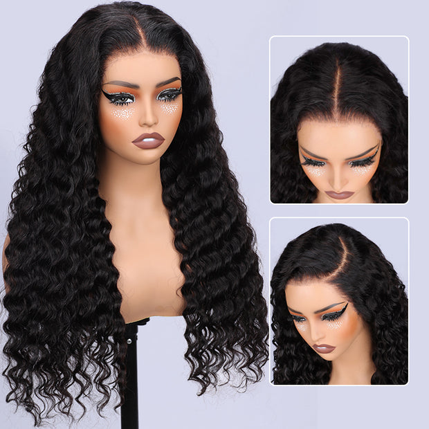 HD Lace Wigs Realistic 13*4 Lace Front Wigs Human Hair Deep Wave Skinlike HD lace Wig with Invisible Bleached Knots Pre Plucked Hairline