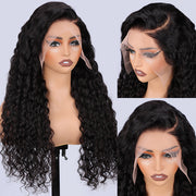 Deep Wave Human Hair 13x6 Lace Frontal Wig Skin Melt HD Lace Glueless Wig Pre Plucked & Bleached