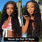 Deep Wave Human Hair 13x6 Lace Frontal Wig Skin Melt HD Lace Glueless Wig Pre Plucked & Bleached