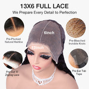 13x6 Lace Frontal Yaki Straight Pre Cut & Pre-Plucked Real Ear To Ear Pre-All Glueless Wig