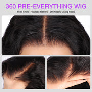 Glueless 360 Lace Wig Water Wave Snug Fit Skin HD Lace Human Hair Wigs For Women Pre Plucked & Bleached