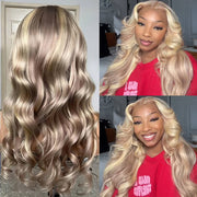 Highlight #P18/613 Lace Front Wig Brazilian Human Hair 13x4 HD Lace Frontal Wig Pre-Plucked