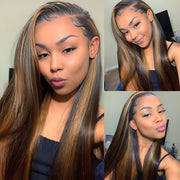 Balayage Highlight 1B/30 Straight Pre Plucked Natural Hairline 13x6 Full Lace Frontal Human Hair Wigs