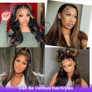 Balayage Highlight 1b/30 Straight HD Lace Frontal Wigs Human Hair Pre Plucked Hairline