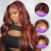 #33 Reddish Brown Glueless Ready & Go Wigs 8*5 Pre Cut Lace Closure Wigs