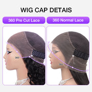 4C Curly Edges Hidden-Strap Snug Fit 360 Curly Lace Front Human Hair Wig Pre Bleached Knots with Curly Baby Hair All Around