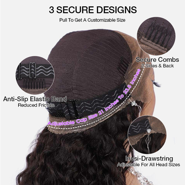 Hermosa Body Wave Invisible-String Snug Fit 360 Lace Frontal Wigs Pre Plucked Undetectable Lace Wigs