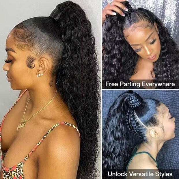 Deep Wave Snug Fit 360 Lace Frontal Wig 100 Human Hair Wigs For Women Pre Bleached Knots