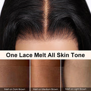 Kinky Straight Invisible-String Snug Fit 360 Full Lace Pre Plucked & Bleached HD Lace Glueless Wigs