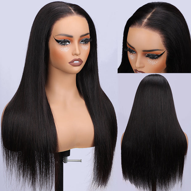 360 HD Lace Wig Wear Go Pre-Bleached Straight Human Hair Glueless Wigs Pre-Plucked Lace Front Wig