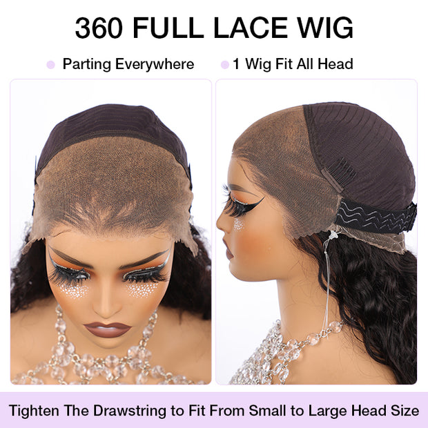 Body Wave Invisi-String Snug Fit 360 HD Lace Frontal Glueless Wig With Bleached Knots Lace Parting Anywhere