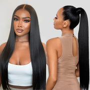 360 HD Lace Wig Wear Go Pre-Bleached Straight Human Hair Glueless Wigs Pre-Plucked Lace Front Wig