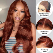 [2Wigs 28inch] #33 Reddish Brown Body Wave Wig + Water Wave Ready To Go Glueless Wig