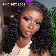 4C Edges Lace Front Bob Wig Glueless Curly Human Hair Wig with Pre Plucked Hairline