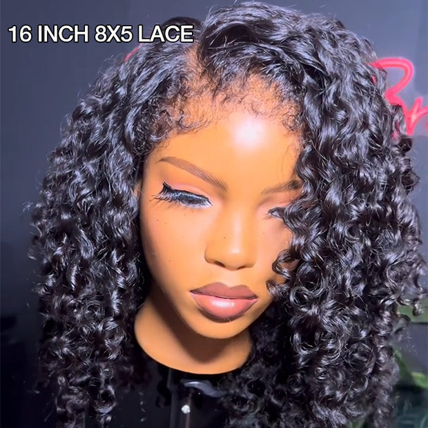 4C Edges Lace Front Bob Wig Glueless Curly Human Hair Wig with Pre Plucked Hairline