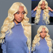 613 Blonde 13*6 Full Lace Frontal Body Wave Wigs with Pre Plucked Brazilian Human Hair