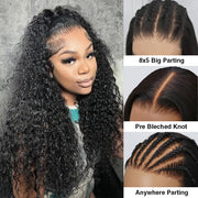 [2Wigs 220%] Jerry Curly & Silky Straight Effortless 3S Install Pre Bleached & Plucked Glueless Wig