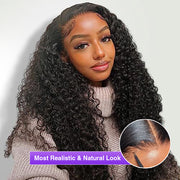 [2Wigs 220%] Jerry Curly & Silky Straight Effortless 3S Install Pre Bleached & Plucked Glueless Wig