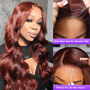 #33 Reddish Brown Color 8*5 Pre Cut HD Lace Closure Wigs Ready & Go Glueless Wig Beginner Friendly