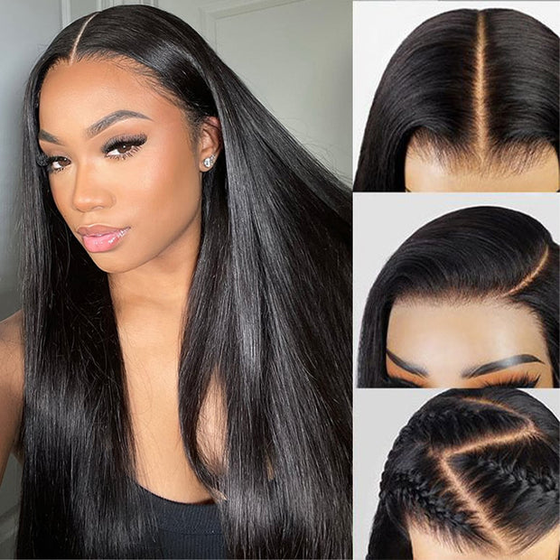 [2Wigs 220%] Jerry Curly & Silky Straight Effortless 3S Install Pre Bleached & Plucked Glueless Wig