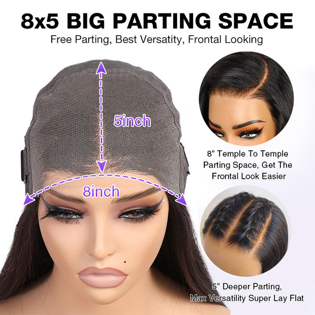 Glueless Ready & Go Wig Upgrade 8*5 Pre Cut HD Lace Closure Wigs #P1B/30 Balayage Highlight Color