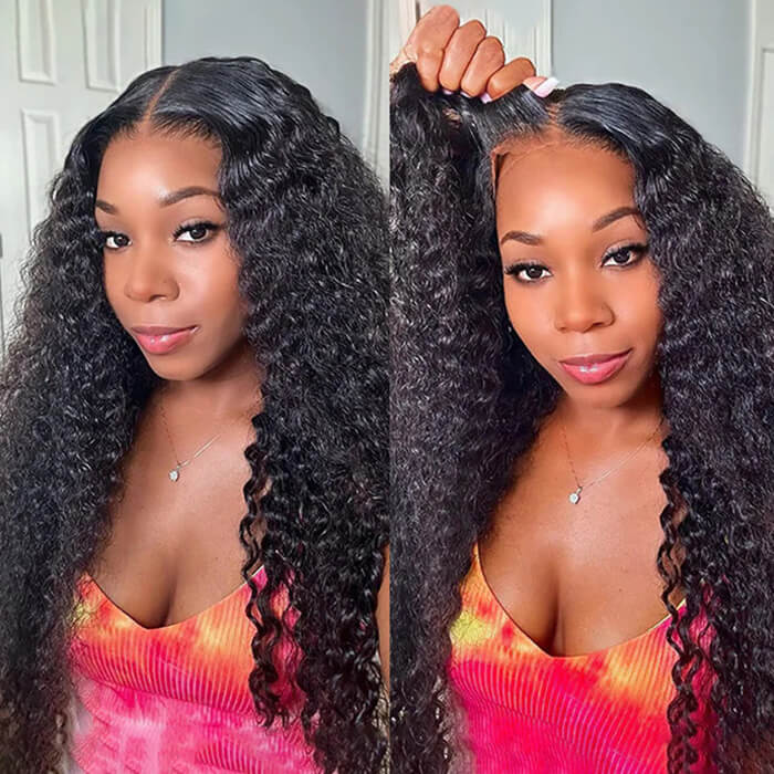 [2Wigs 26inch] Deep Wave & Silky Straight Pre Cut & Plucked & Bleached Ready To Go Wig