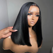 Super Double Drawn Human Hair Straight Bob Wig 13x6 HD Glueless Wig Pre Plucked & Bleached