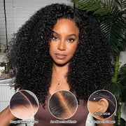 250% Density Popping Curly HD Lace Front Wigs Pre bleached Glueless Ready To Go Human Hair Wigs