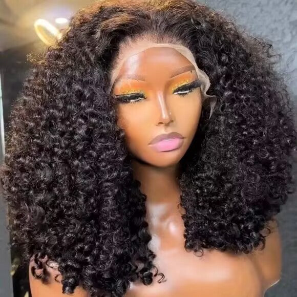 250% Density Popping Curly HD Lace Front Wigs Pre bleached Glueless Ready To Go Human Hair Wigs