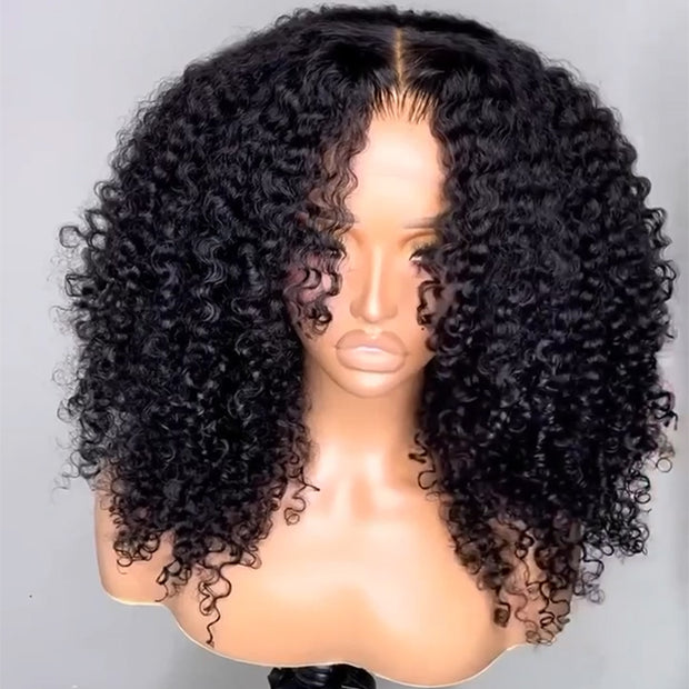 250% Density Popping Curly HD Lace Front Wigs Pre bleached Glueless Ready To Go Human Hair Wigs