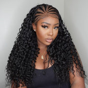 Curly Pre Braided Lace Front Wig 13x6 Full Lace Frontal Wig With Pre Bleached & Pre Plucked