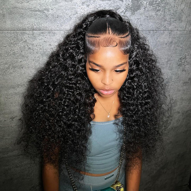 Curly Pre Braided Lace Front Wig 13x6 Full Lace Frontal Wig With Pre Bleached & Pre Plucked