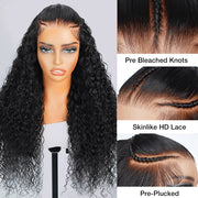 Curly Pre Braided Lace Front Wig 13x6 Full Lace Frontal Wig With Pre Bleached & Pre Plucked