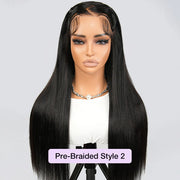 Pre Braided Hairstyles For Straight Hair Glueless 13x6 Full Lace Front Wigs With Pre Bleached Knots